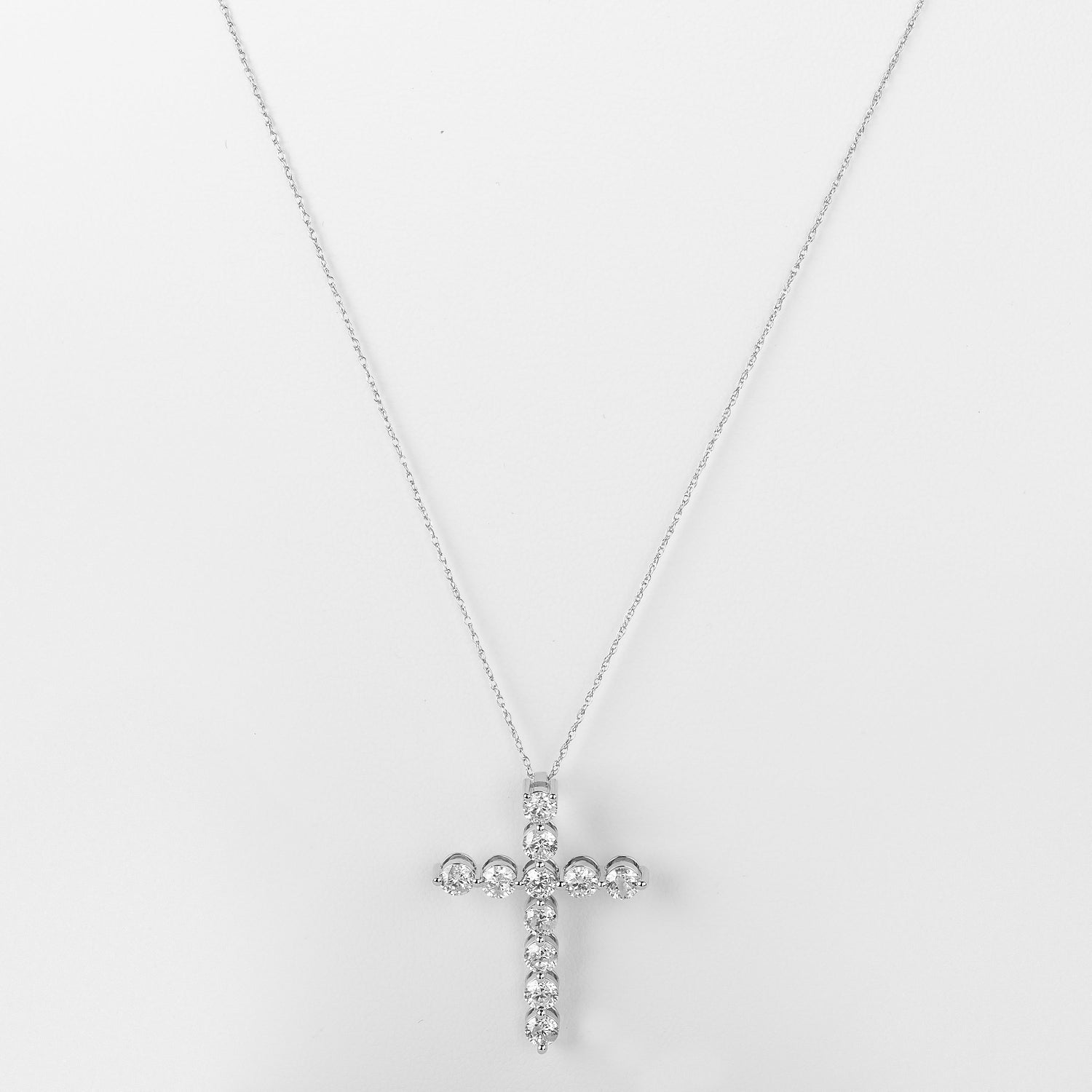 14K 2.00CTW Cross Pendant White Gold - Bespoke by A + R