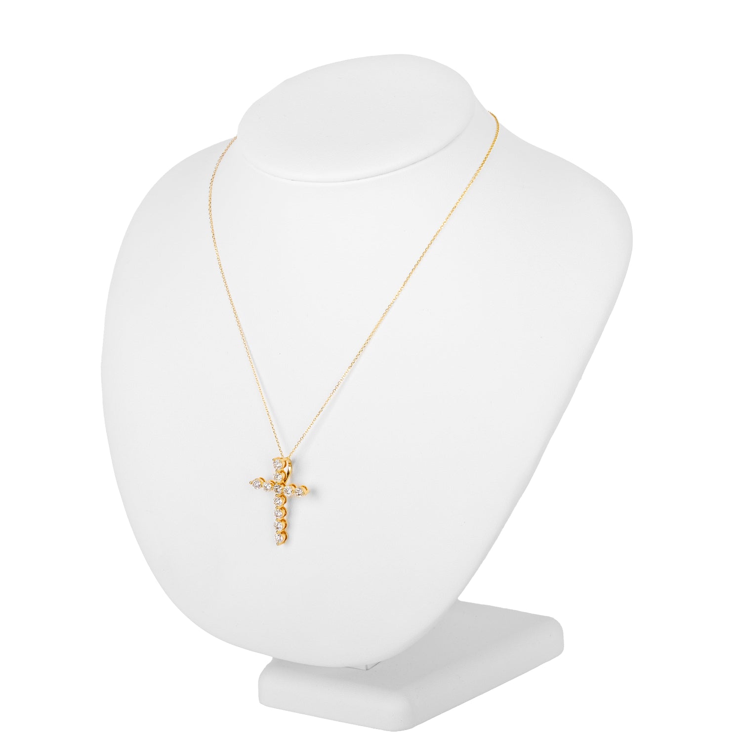14K 2.00CTW Cross Pendant Yellow Gold on Display- Bespoke by A + R