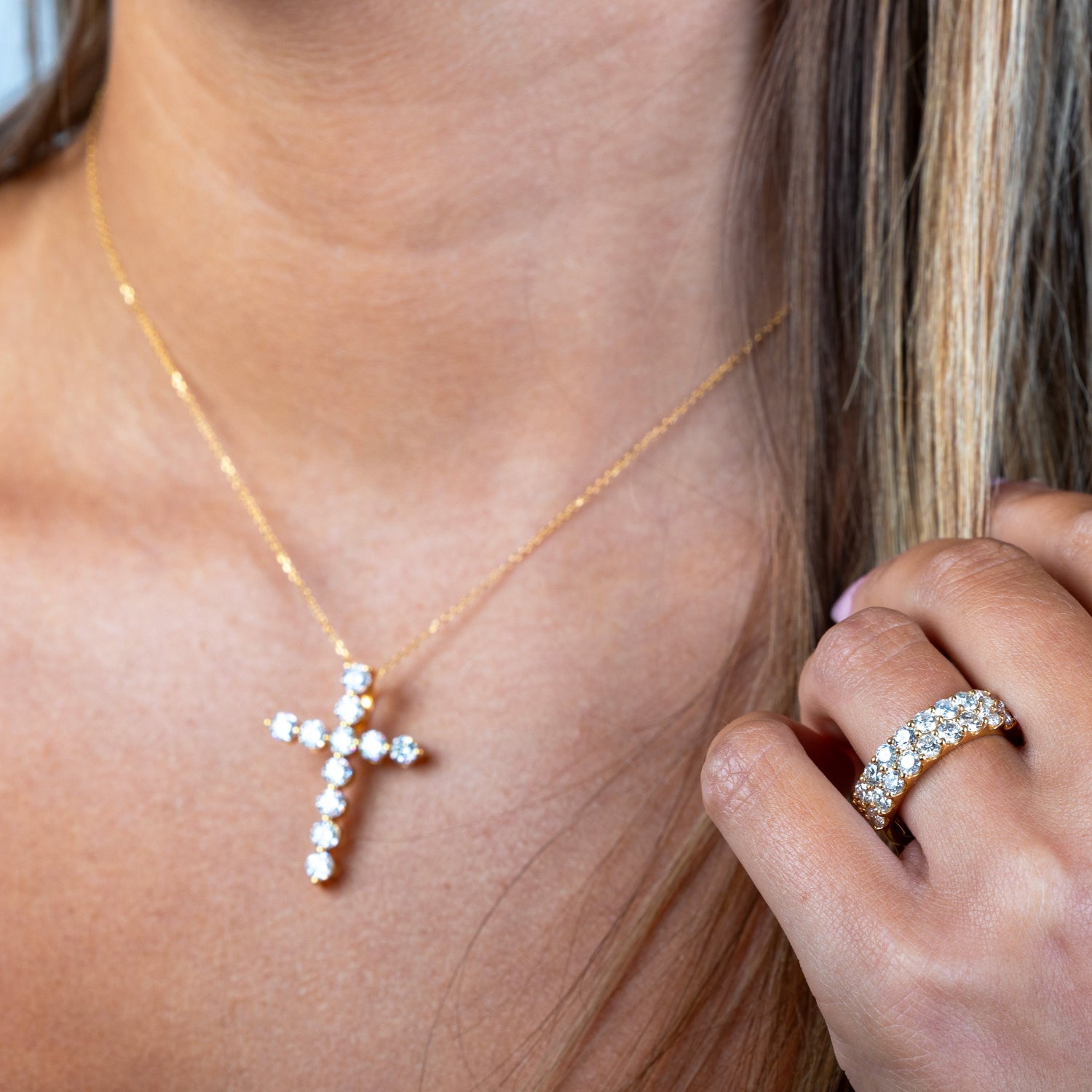 14K 2.00CTW Cross Pendant - Bespoke by A + R