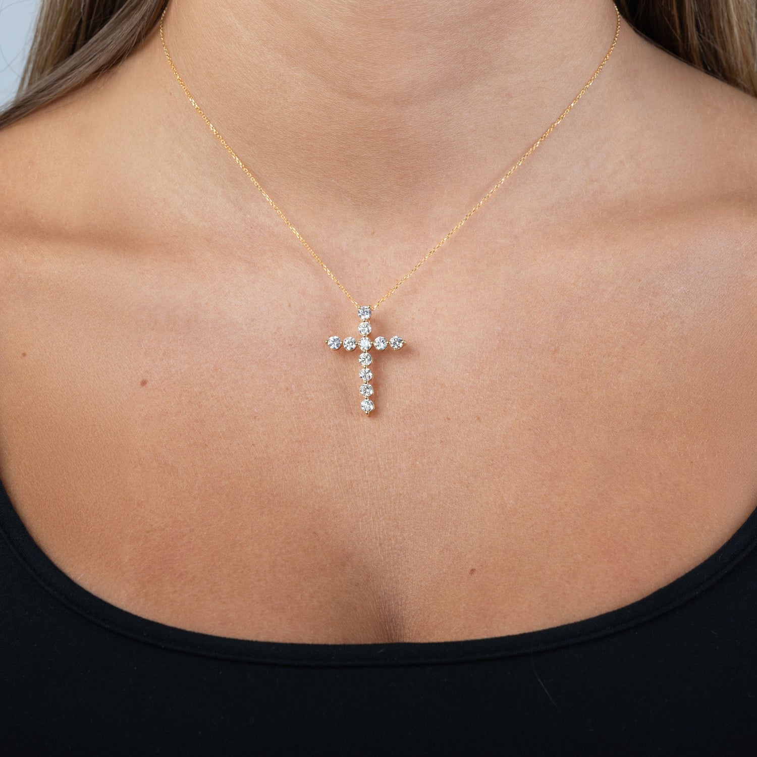 14K 2.00CTW Cross Pendant Necklace - Bespoke by A + R