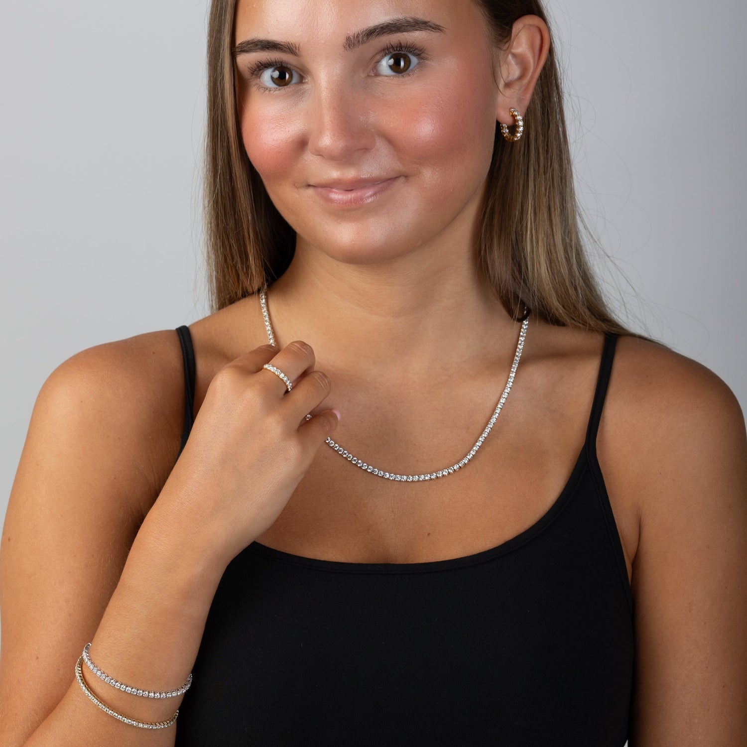 14KW 4.90CTW Round Diamond Tennis Bracelet in White Gold, Bespoke by A + R