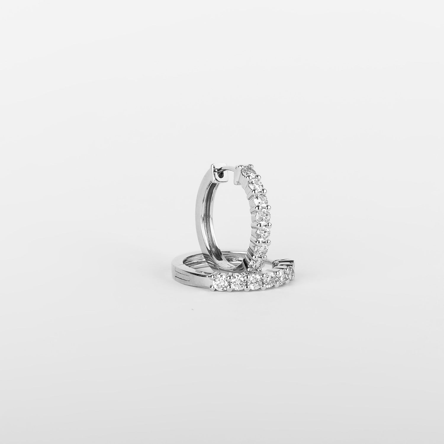Bespoke by A + R 0.50CTW Small Diamond Hoop Earrings in White Gold