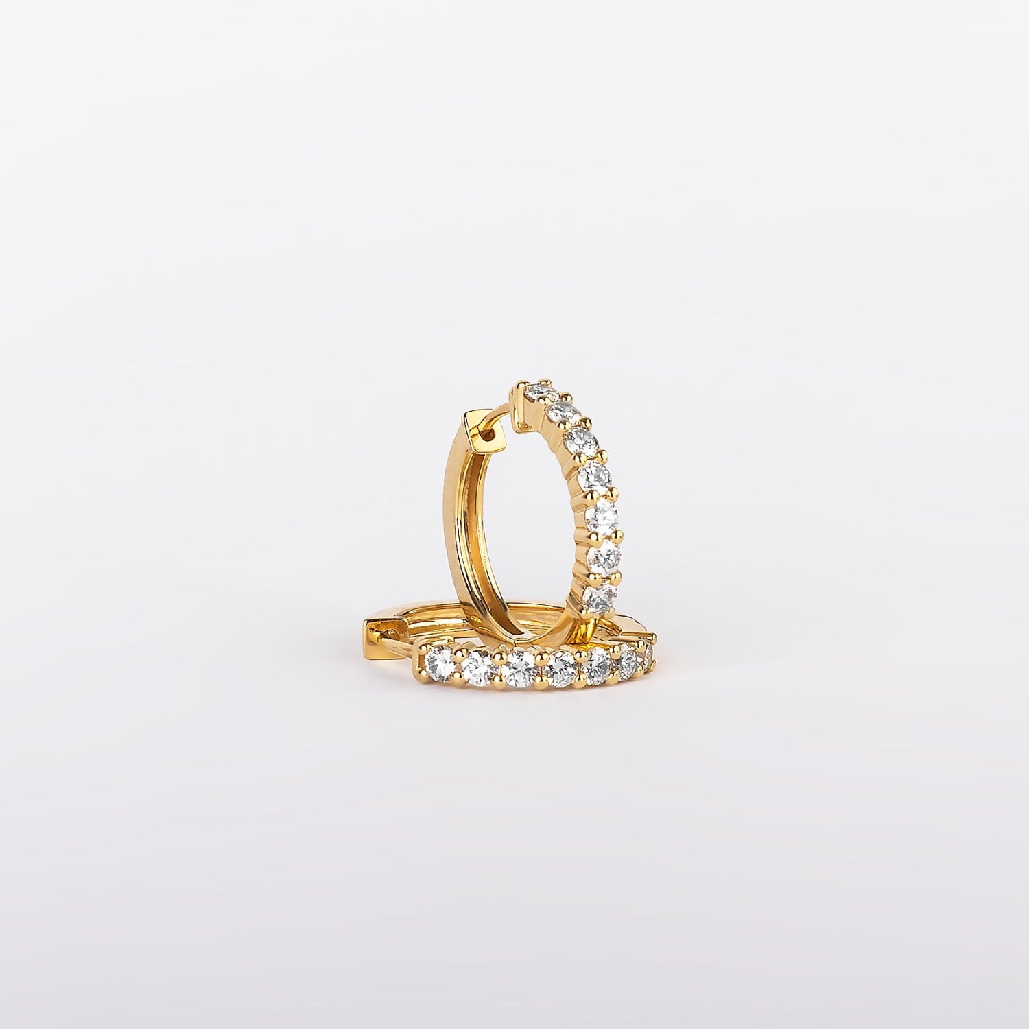 Bespoke by A + R 0.50CTW Small Diamond Hoop Earrings in Yellow Gold