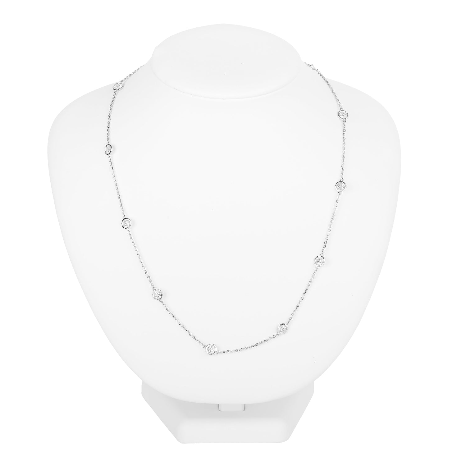 Bespoke by A +R 3.00CTW Diamond by the Yard 14K White Gold Necklace