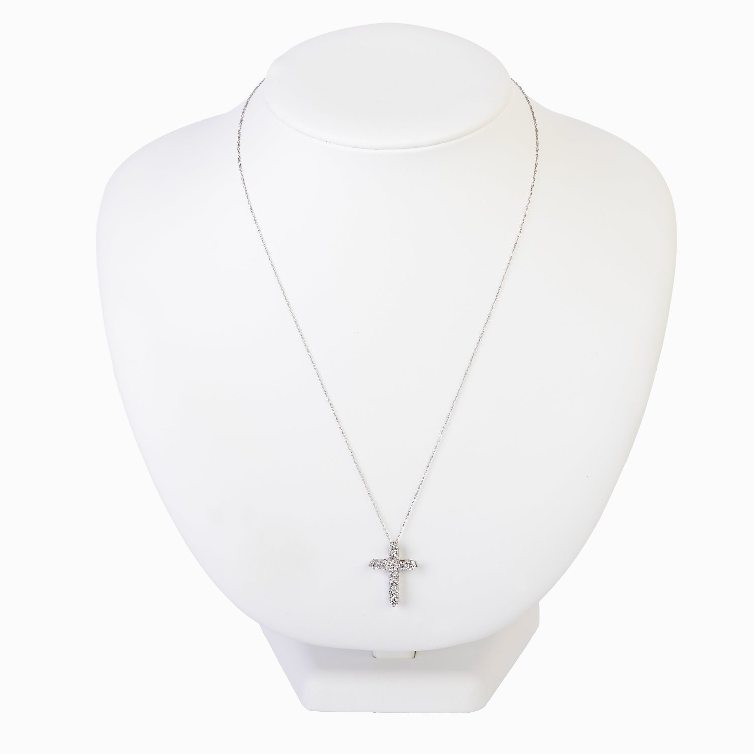 14KT 1.15CTW Diamond Cross Pendant in White Gold | Bespoke by A + R