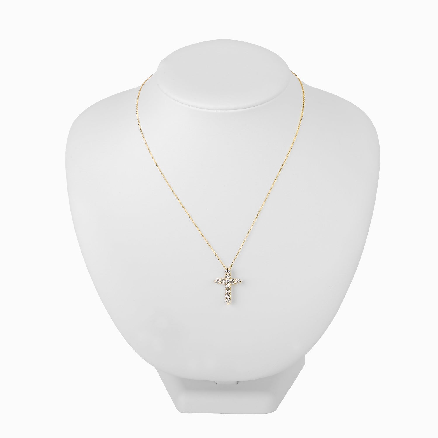 14KT 1.15CTW Diamond Cross Pendant in Yellow Gold | Bespoke by A + R