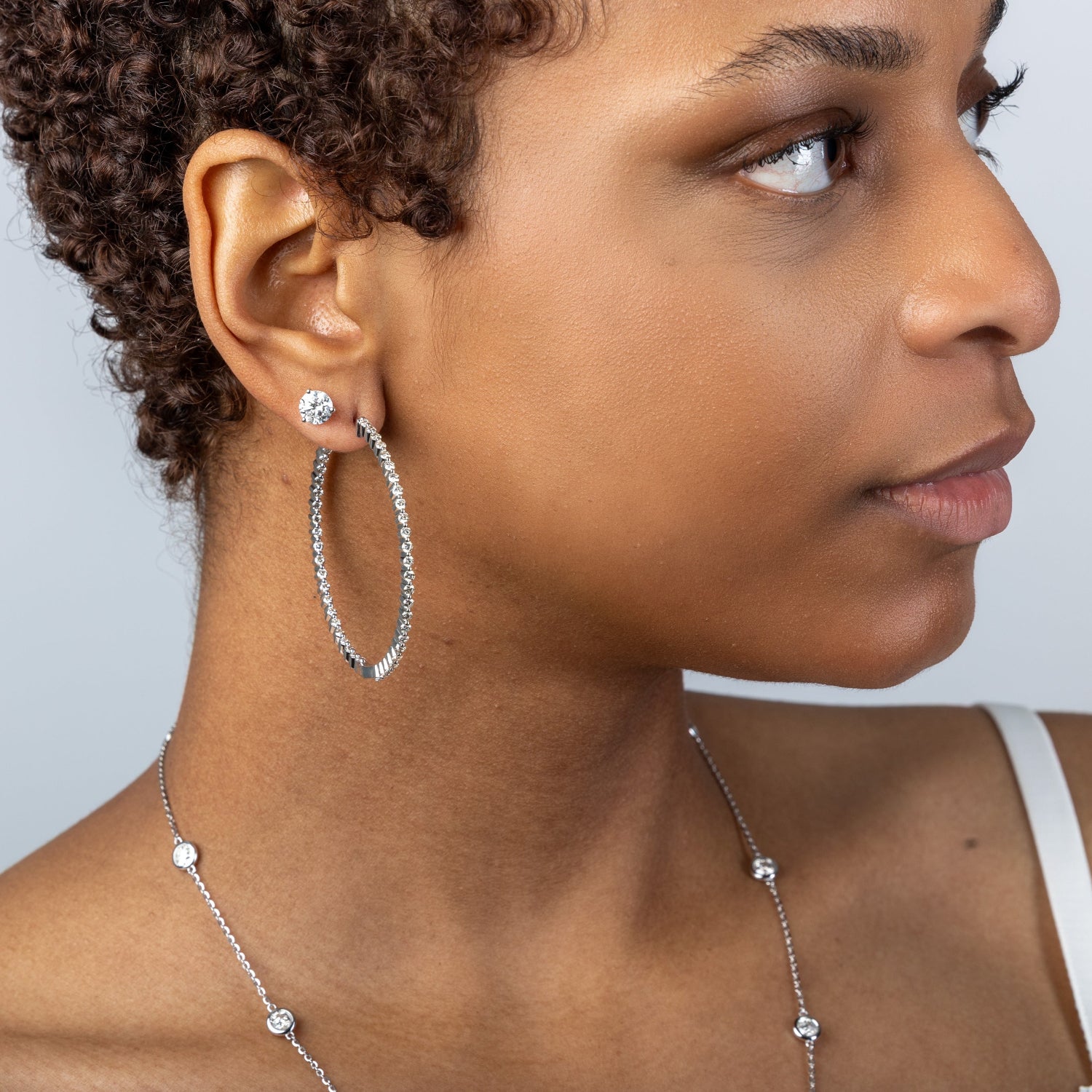 14KT WG 2.00CTW Round Diamond Stud Earrings, Bespoke by A + R