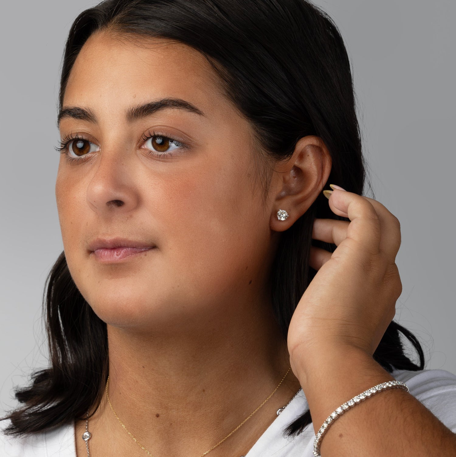 14KW 1.80CTW Round Diamond Studs in Martini Setting Earrings, Bespoke by A + R