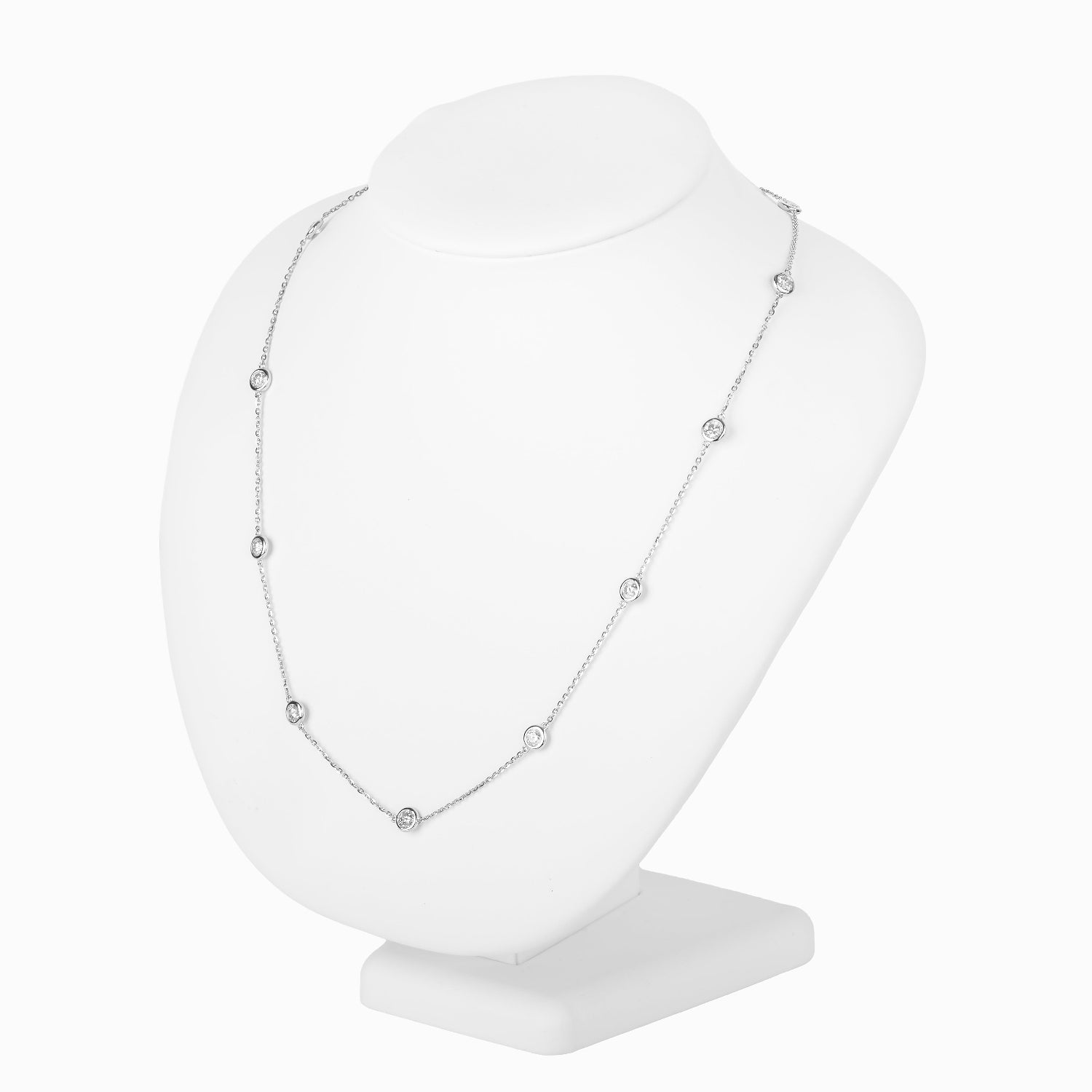 14KW 4.00CTW Diamond by the Yard Necklace, Bespoke by A + R