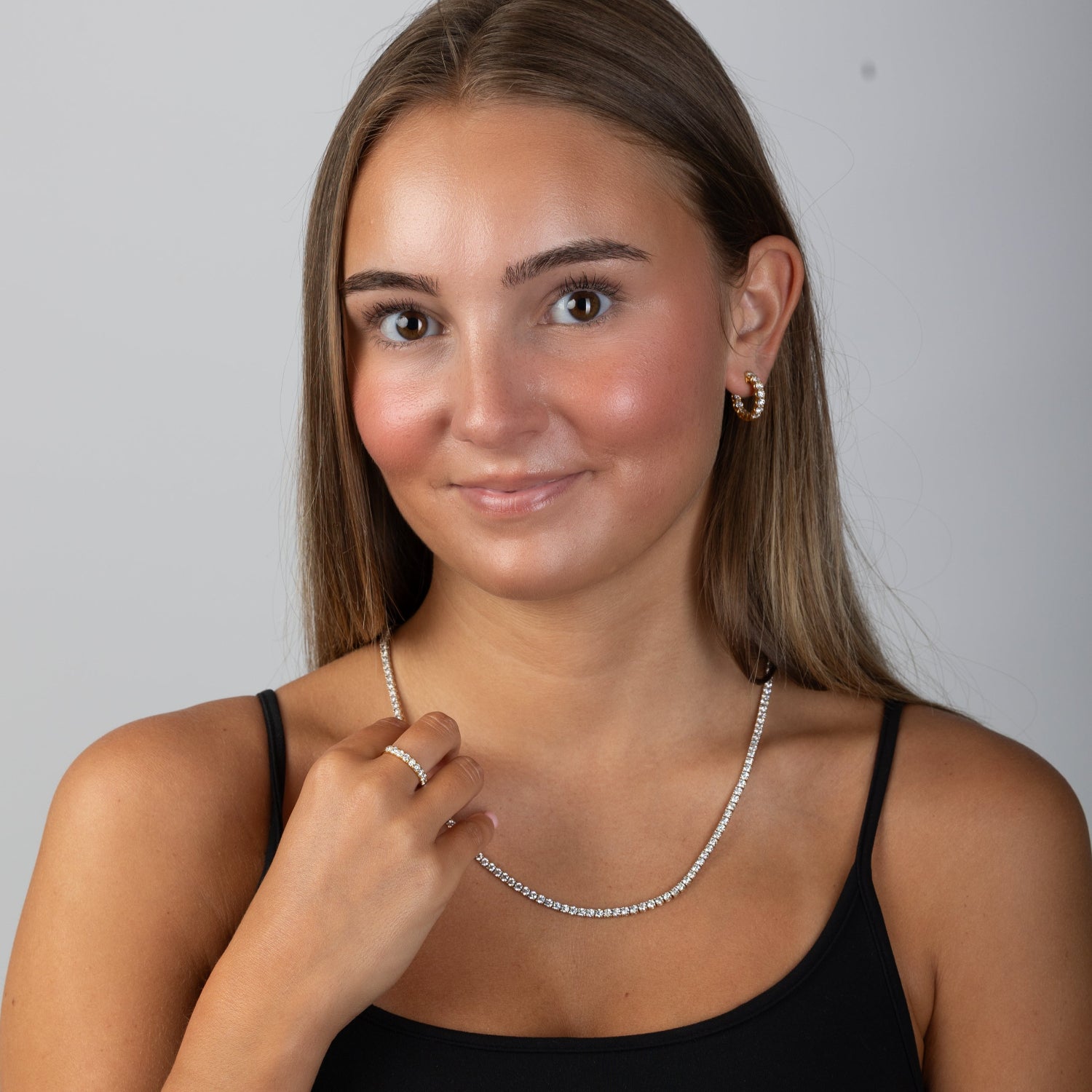 14KY 18.00CTW Diamond Tennis Necklace, Bespoke by A + R