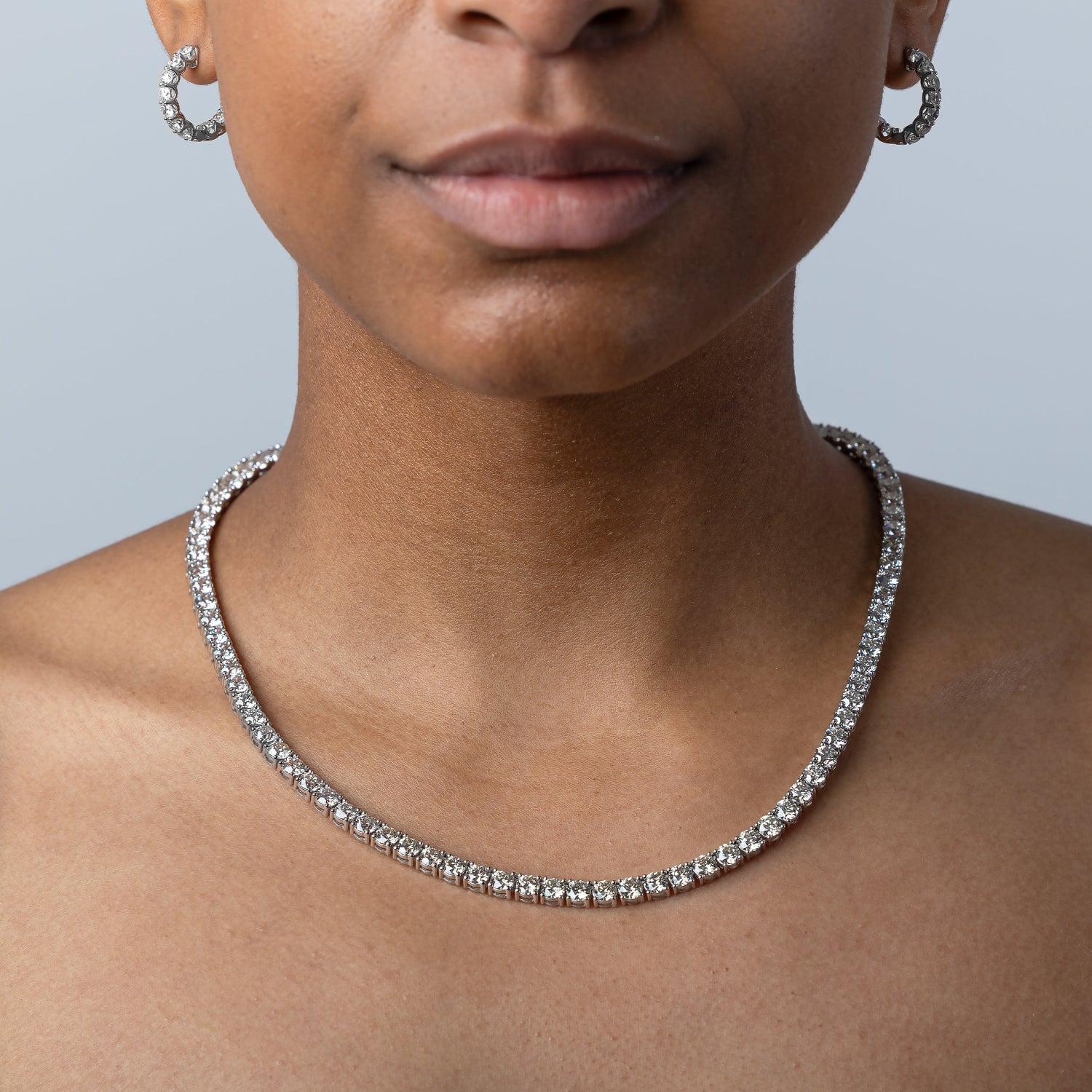 Bespoke by A+R 35.20CTW Diamond Tennis 14KY Necklace with Earrings