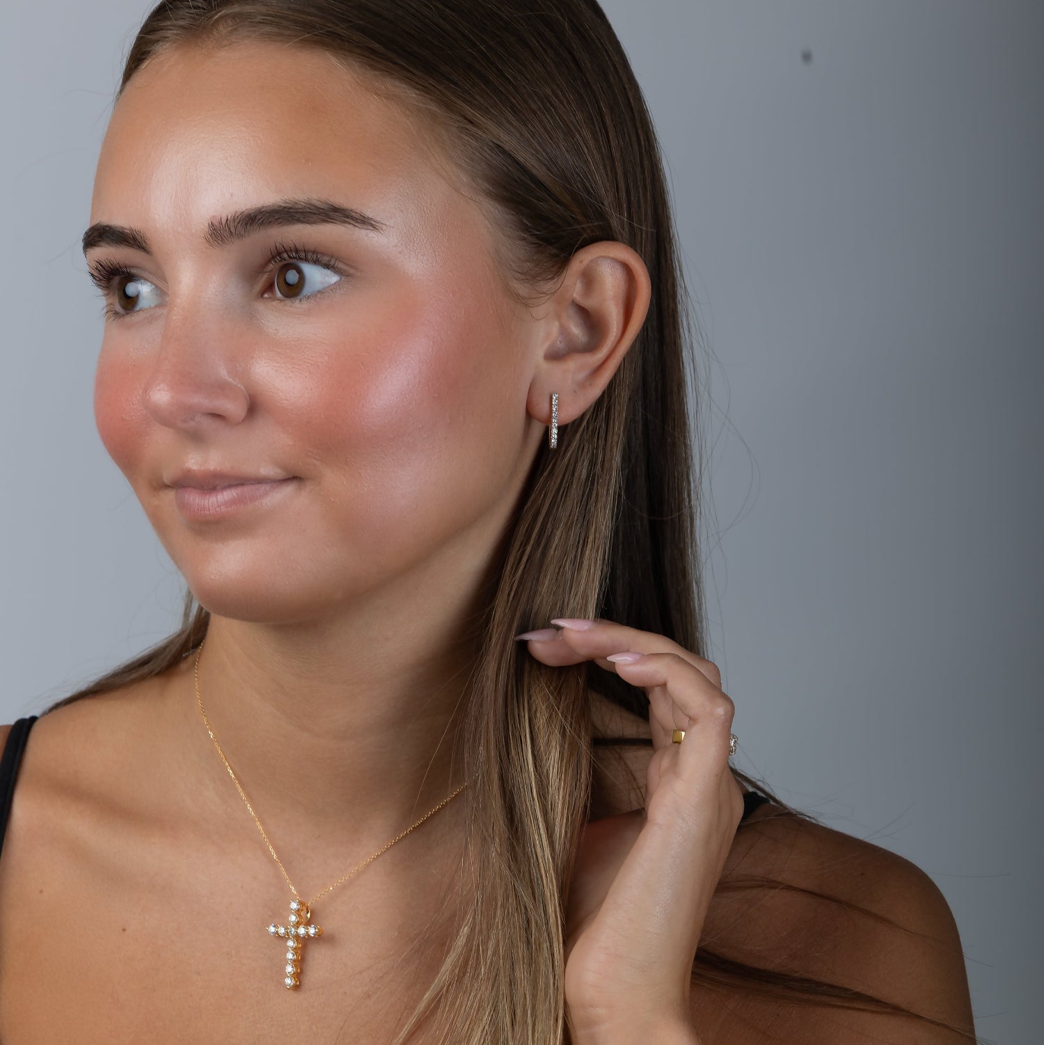 14K 2.00CTW Cross Necklace Pendant - Bespoke by A + R