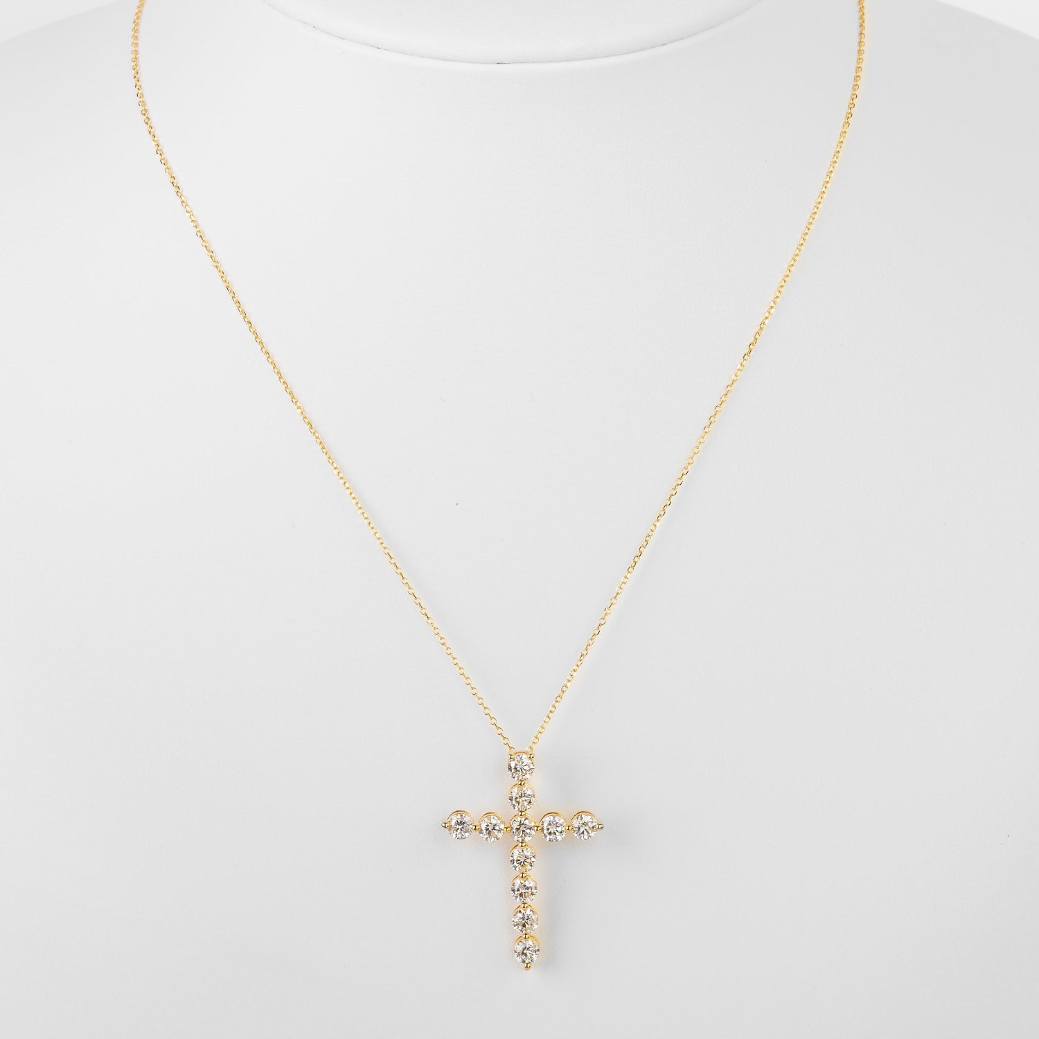 14K 2.00CTW Cross Pendant Yellow Gold - Bespoke by A + R