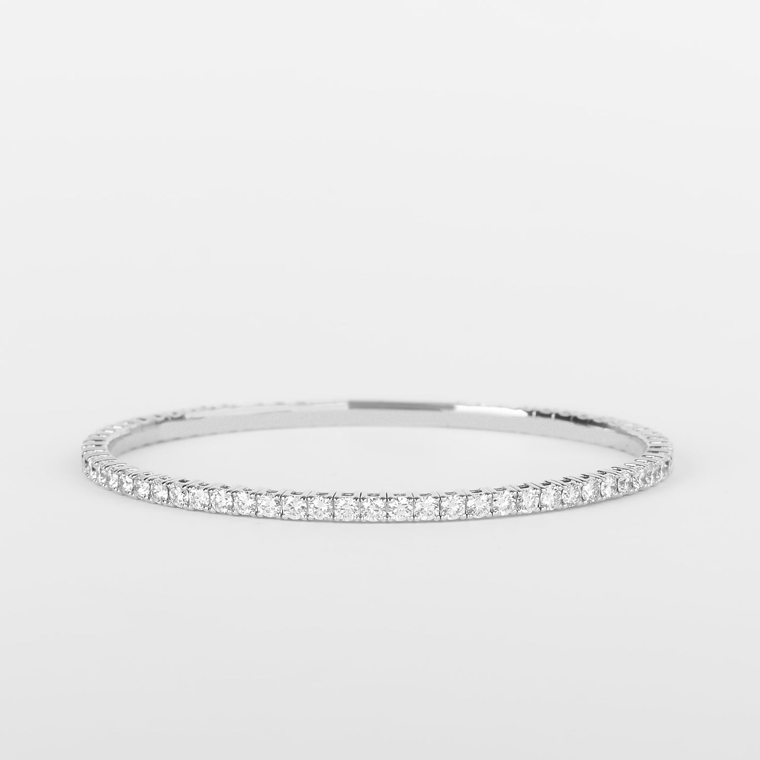 Bespoke by A + R 4.50CTW Flexible 14K Diamond Bangle White Gold