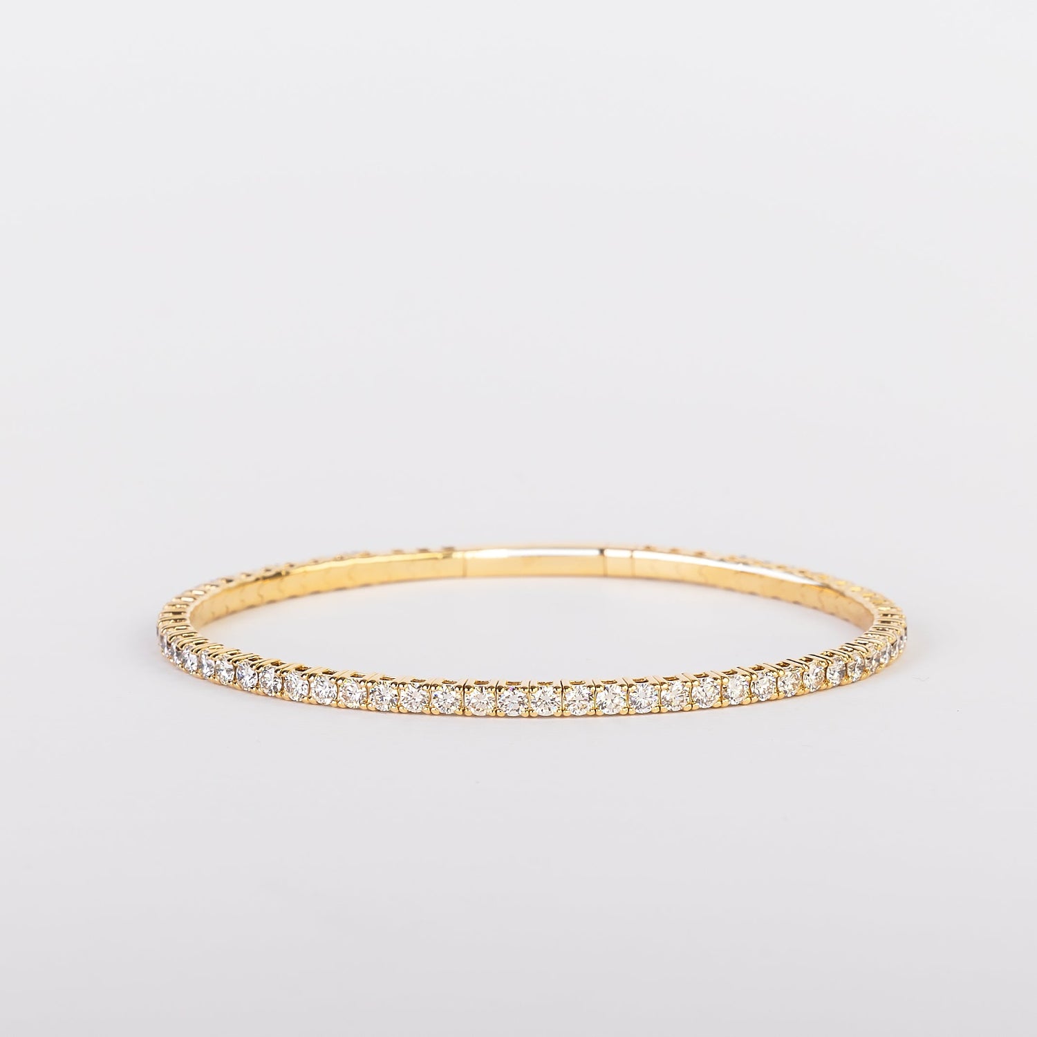 Bespoke by A + R 4.50CTW Flexible 14K Diamond Bangle Yellow Gold