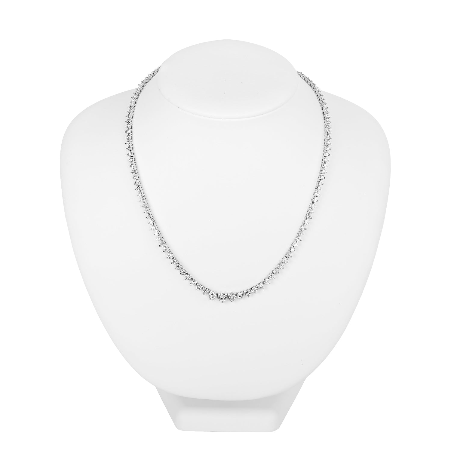 14KW 10.40CTW Graduated Diamond Necklace in White Gold, Bespoke by A + R