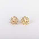 18KY 0.95CTW Diamond Flower Stud Earrings, Bespoke by A + R