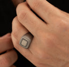 MATAY Men’s Tantalum & Platinum Black Diamond Ring by Bespoke by A + R